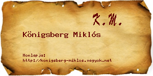 Königsberg Miklós névjegykártya